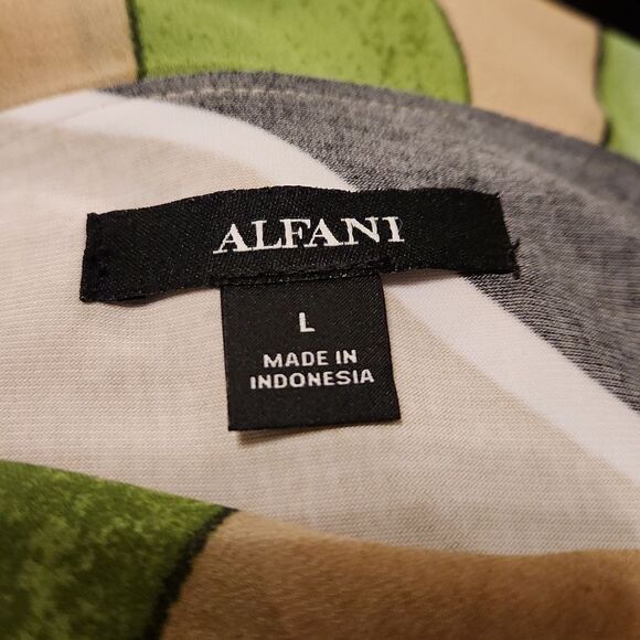 5/$15 Alfani women's large green swirl lightweight lined blouse - Picture 4 of 7